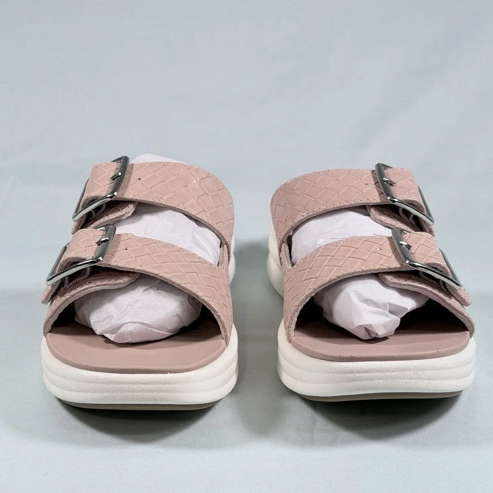 Clarks Cloudsteppers Size-9.5M Womens Sandals Drift Buckle‎ 10W Peach/Rose